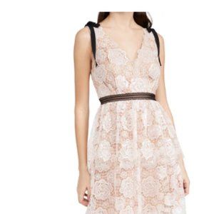 Self-Portrait Starlet Rose Lace Midi Dress